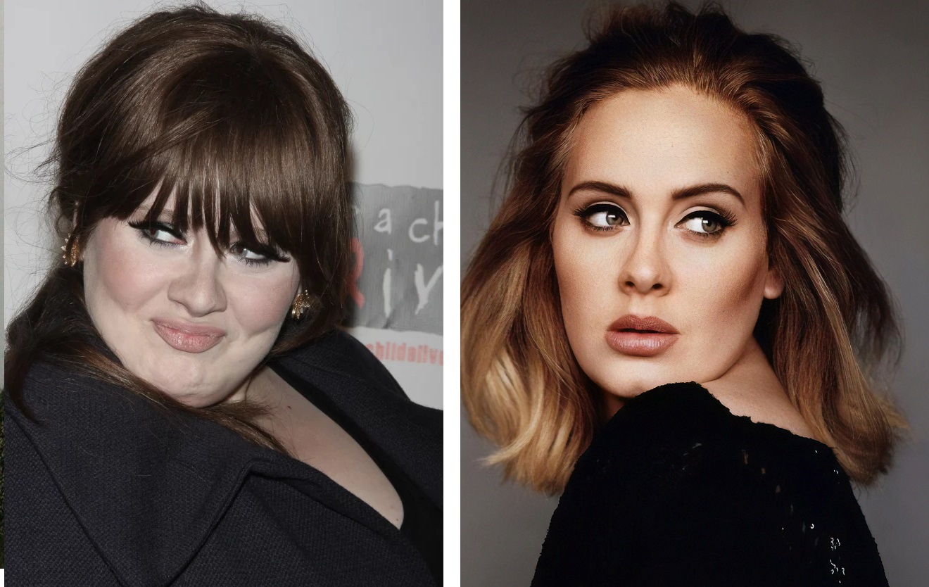 Сравните лицо Адель до и после похудения
