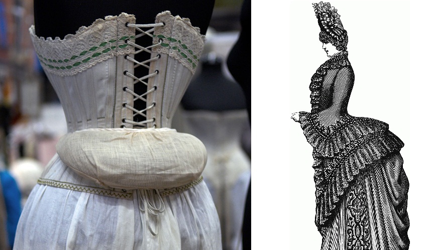 В 70 годах XIX века в моде платья с турнюром (подушкой), создававшие иллюзию больших ягодиц
